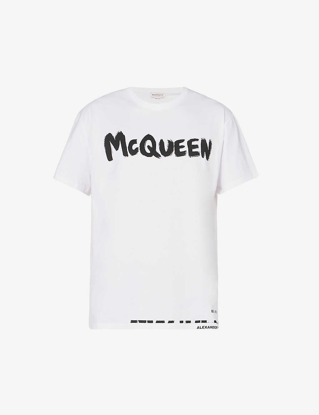 Shop Alexander Mcqueen Mens White/mix Graffiti Graphic-print Regular-fit Cotton-jersey T-shirt