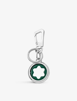 Montblanc Meisterstuck Spinning Steel Key Fob In Green / Silver Colour
