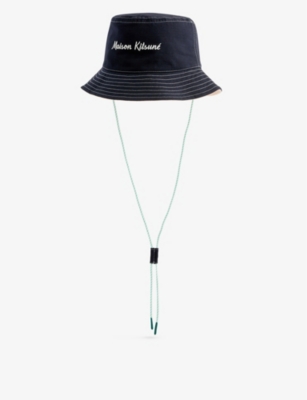 MAISON KITSUNE - Logo-embroidered cotton bucket hat | Selfridges.com