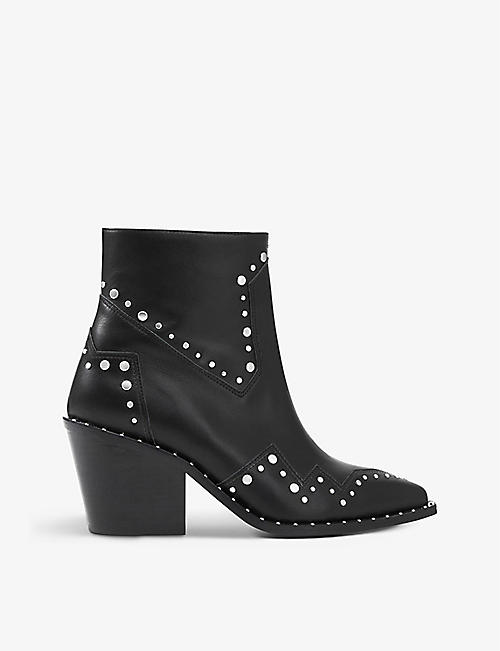 THE KOOPLES: Stud-embellished leather heeled ankle boots
