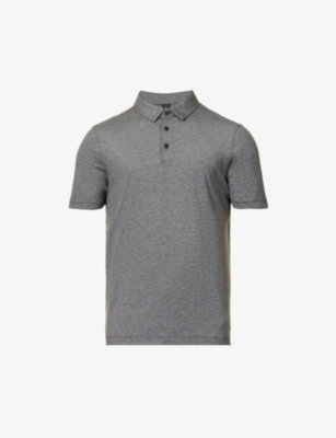 Lululemon Evolution Short-sleeve Polo Shirt In Heathered Black