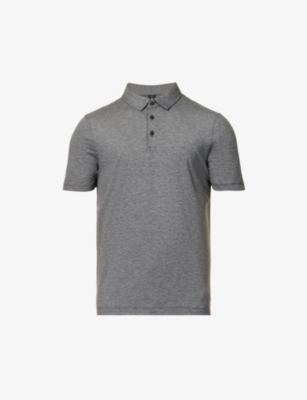 Lululemon Evolution Short-sleeve Polo Shirt In Heathered Black