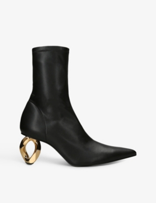JW ANDERSON - Chain leather heeled ankle boots | Selfridges.com