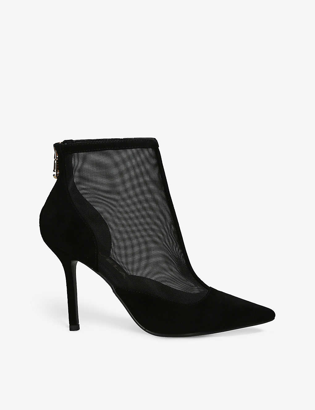 Carvela Womens Black Allure Heeled Mesh And Suede Ankle Boots
