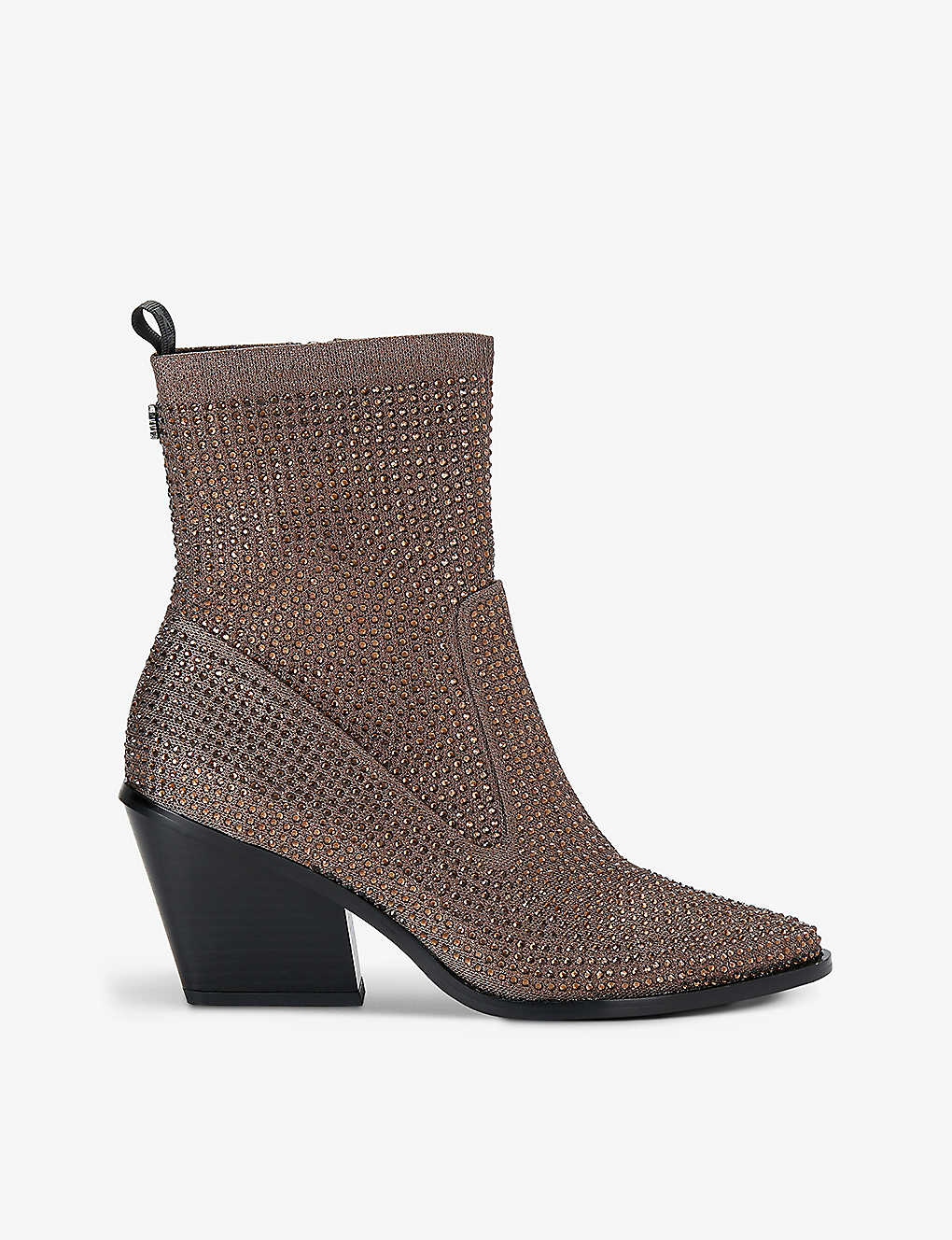 Kg Kurt Geiger Womens Brown Sabrina Crystal-embellished Heeled Ankle Boots