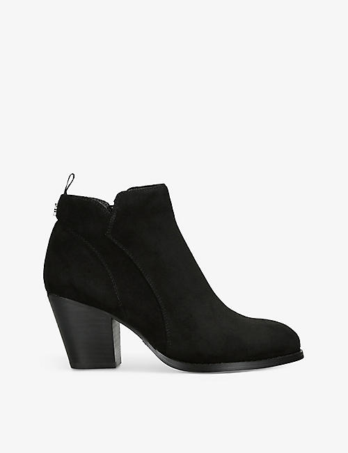 KG KURT GEIGER: Stone heeled faux-suede ankle boots