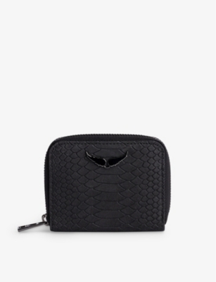 ZADIG&VOLTAIRE: Mini ZV wing-embellished textured-leather purse