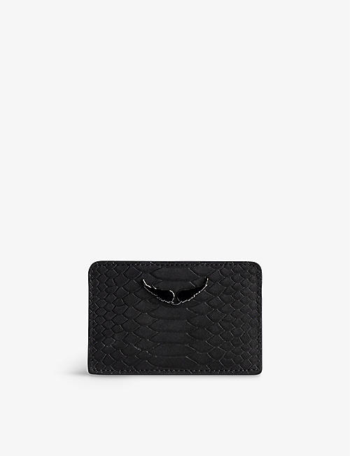 ZADIG&VOLTAIRE: ZV wing-embellished python-effect leather pass holder