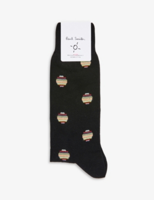 PAUL SMITH POLKA DOT-PATTERN ORGANIC-COTTON-BLEND SOCKS,67066774