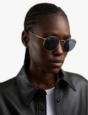 Ray Ban Ray-ban Womens Gold Rb3447 Round-frame Metal Sunglasses In Gold