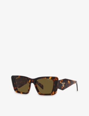 Prada Womens Pr 08ys Butterfly-shaped Tortoiseshell Acetate Sunglasses Brown In Brown