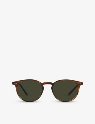 Oliver Peoples Riley Round-frame Sunglasses In Brown