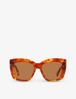 MIU MIU: MU 04WS square-frame tortoiseshell acetate sunglasses