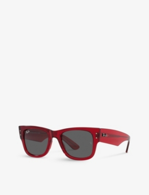Shop Ray Ban Ray-ban Women's Red Rb0840s Mega Wayfarer Square-frame Acetate Sunglasses