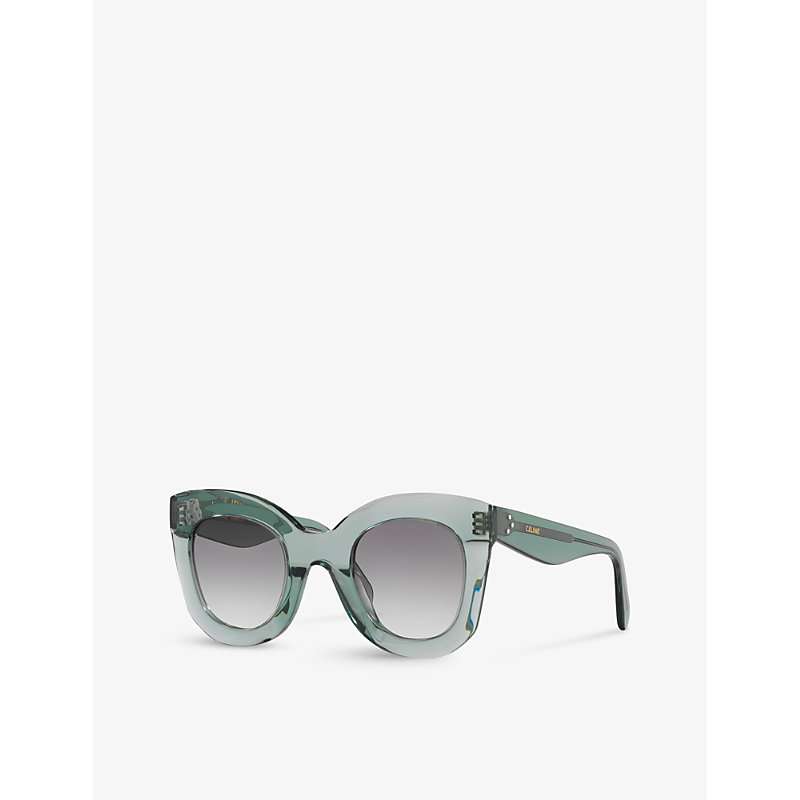 Shop Celine Women's Black Cl000195 Cl4005in Rectangle-frame Acetate Sunglasses