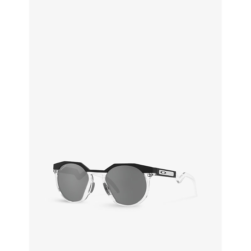 Shop Oakley Women's Black Oo9242 Round-shape Acetate Sunglasses