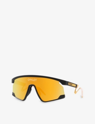 Oakley Womens Black Oo9237 Bxtr Rectangle-frame Branded-lens Metal Sunglasses In Black