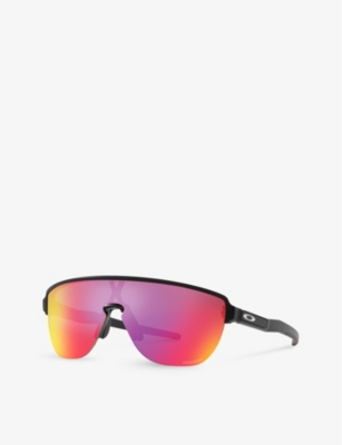 Oakley Womens Black Oo9248 Corridor Shield-shape Acetate Sunglasses In Black