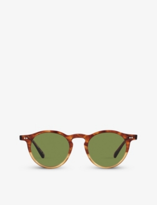 Oliver Peoples Womens Brown 0ov5504su Solar Round-frame Tortoiseshell Acetate Sunglasses