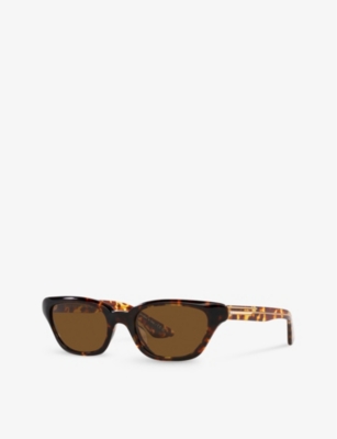 Shop Oliver Peoples Women's Brown Ov5512su Feminino Rectangle-frame Tortoiseshell-pattern Acetate Sunglas