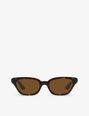 Oliver Peoples Womens Brown Ov5512su Feminino Rectangle-frame Tortoiseshell-pattern Acetate Sunglass