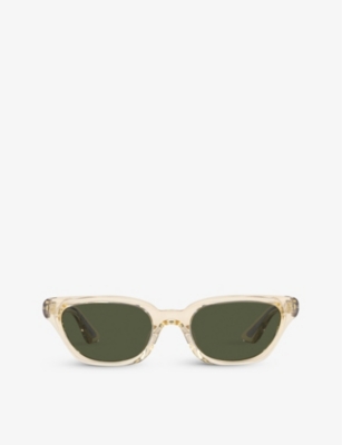 Oliver Peoples Womens Yellow Ov5512su Tinted-lens Irregular-shape Acetate Sunglasses