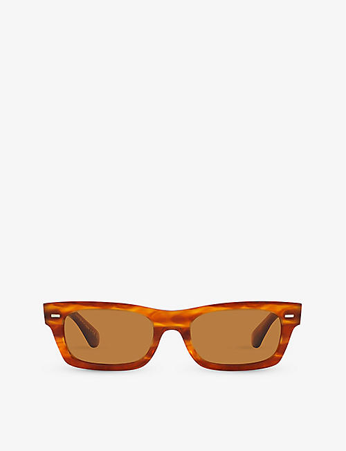 OLIVER PEOPLES: OV5510SU Davri rectangle-frame tortoiseshell acetate sunglasses