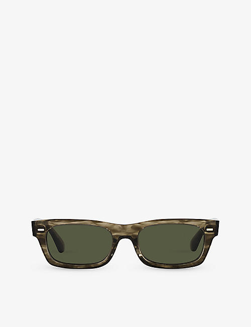 OLIVER PEOPLES: 0OV5510SU Solar rectangle-frame tortoiseshell acetate sunglasses