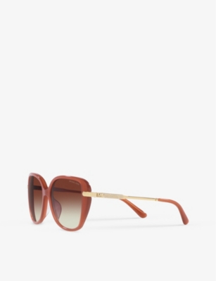 Shop Michael Kors Women's White Mk2185bu Flatiron Square-frame Acetate Sunglasses