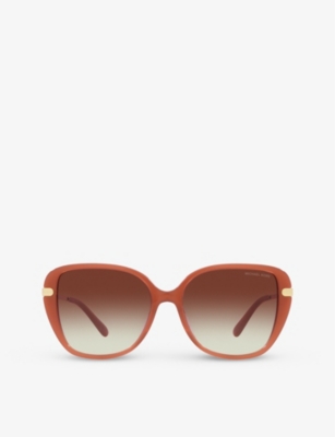 Michael Kors Womens White Mk2185bu Flatiron Square-frame Acetate Sunglasses