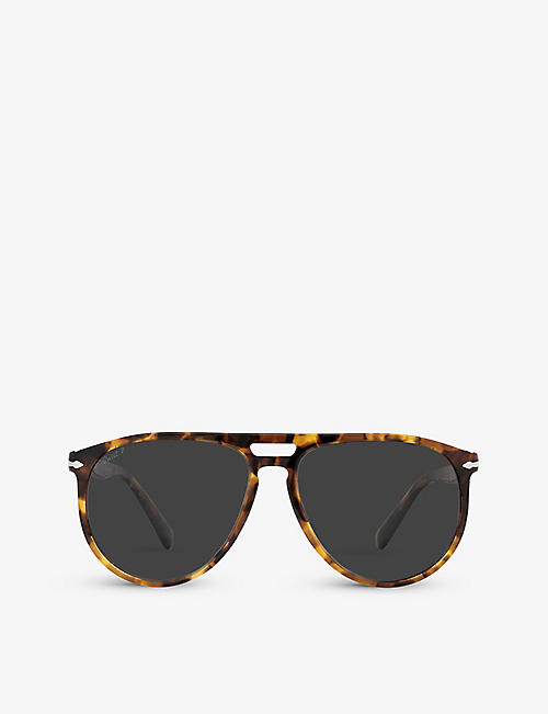 PERSOL: PO3311S tortoiseshell-effect pilot-frame acetate sunglasses