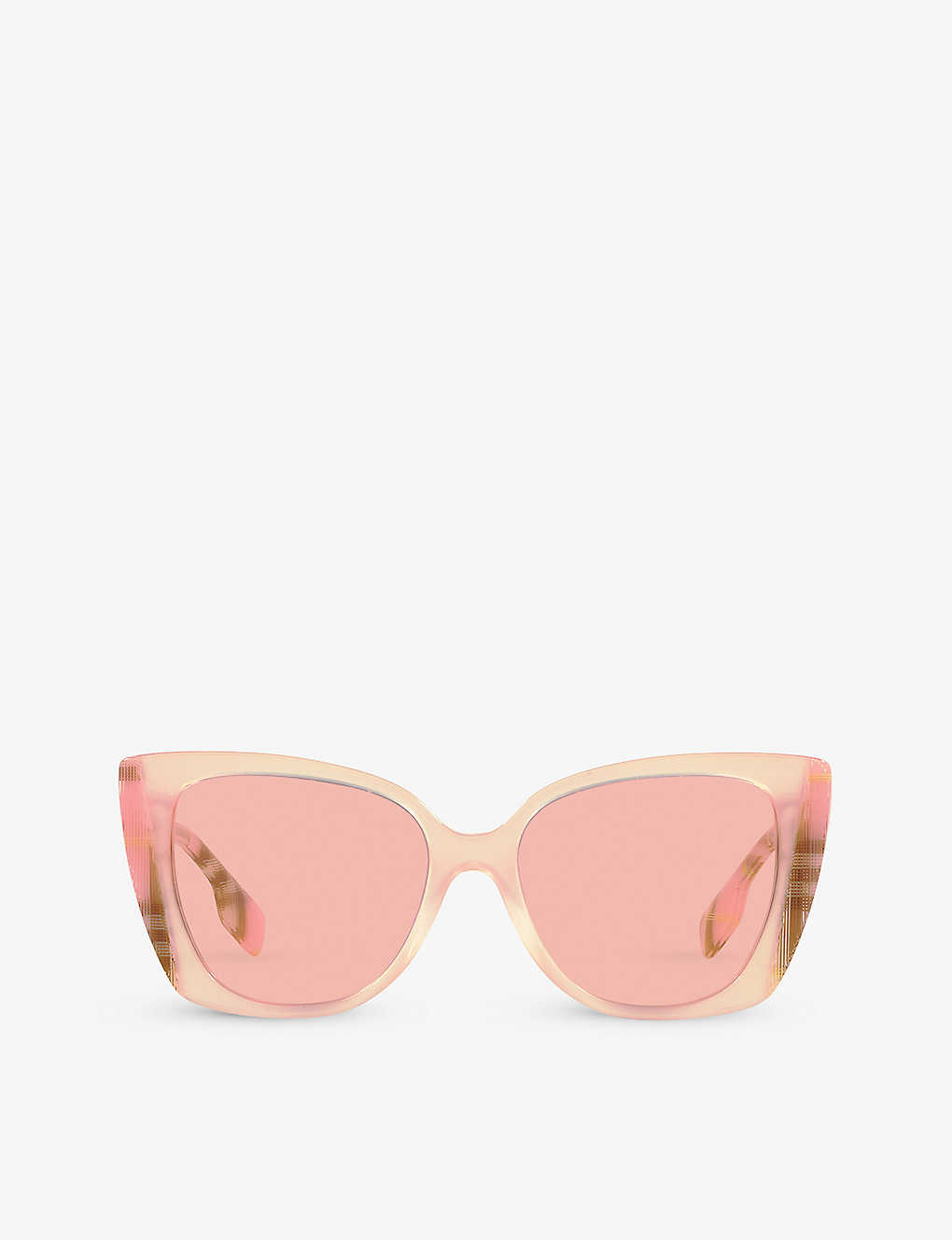 Shop Burberry Womens Pink Be4393 Meryl Cat-eye Acetate Sunglasses
