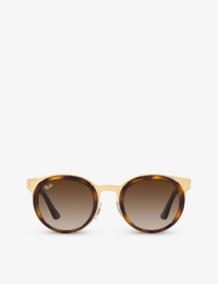Ray Ban Ray-ban Womens Brown Rb3710 Bonnie Round-frame Tortoiseshell Metal Sunglasses