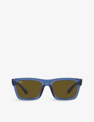 Ray Ban Ray-ban Womens Blue Rb4396 Warren Rectangle-frame Acetate Sunglasses