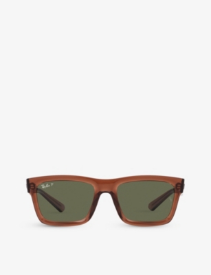 Ray Ban Ray-ban Womens Brown Rb4396 Rectangle-frame Branded-lens Acetate Sunglasses