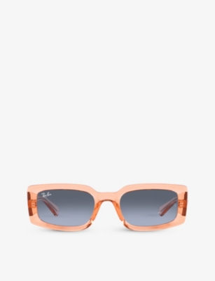 Shop Ray Ban Ray-ban Women's Orange Rb4395 Kiliane Rectangle-frame Transparent Acetate Sunglasses