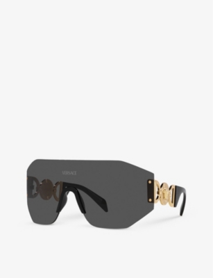 VERSACE: VE2258 branded-arm irregular-frame metal sunglasses