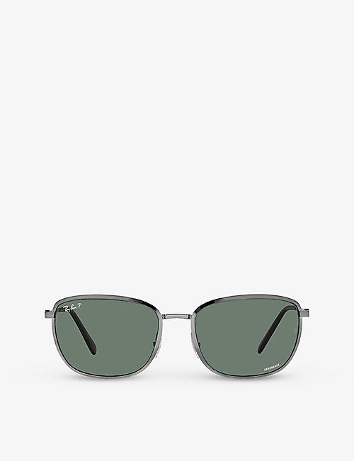 RAY-BAN: RB3705 Chromance square-frame metal sunglasses