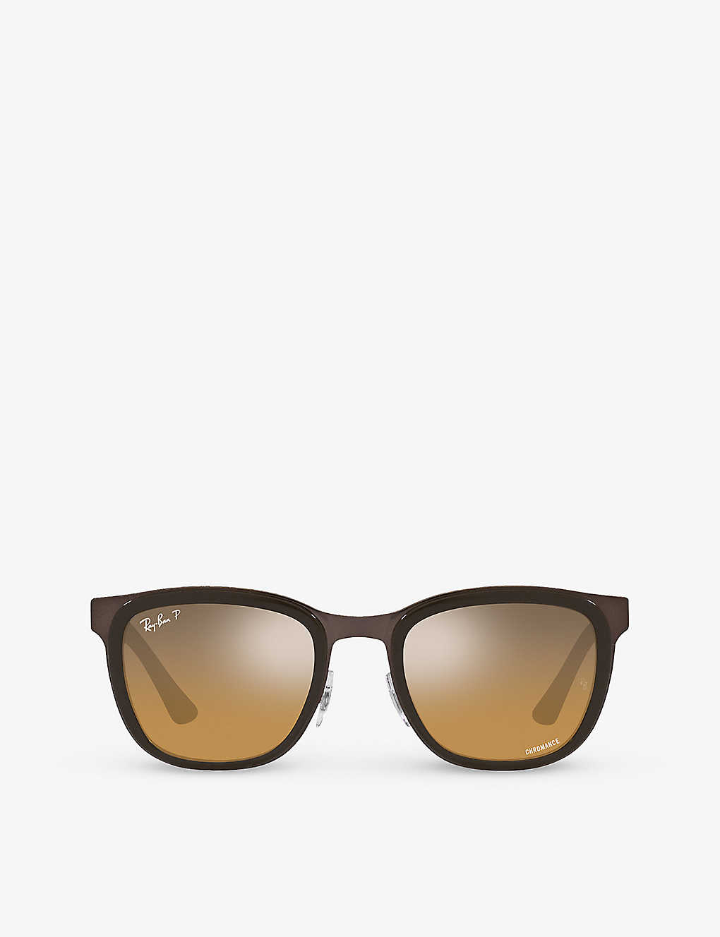 Ray Ban Clyde Round-frame Sunglasses In Brown