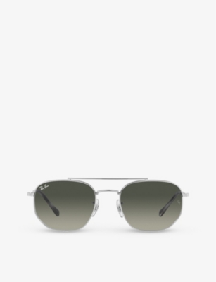 RAY-BAN: RB3707 irregular-frame branded-lens metal sunglasses