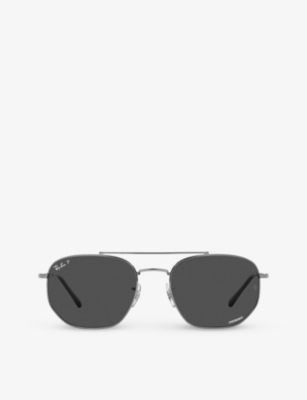 Ray Ban Ray-ban Womens Grey Rb3707 Irregular-shape Gunmetal Sunglasses In Grey