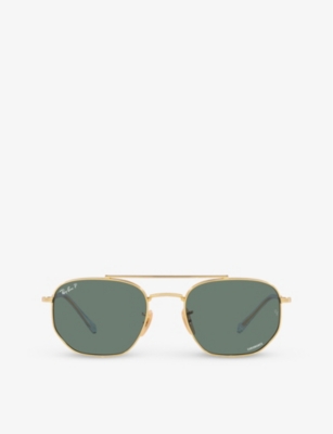 RAY-BAN: RB3707 irregular-frame branded-lens metal sunglasses