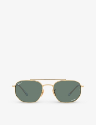 Ray Ban Sunglasses Unisex Rb3707 - Gold Frame Grey Lenses Polarized 57-20