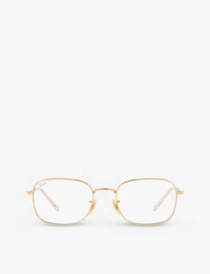 RAY-BAN: RB3706 Chromance square-frame metal optical glasses