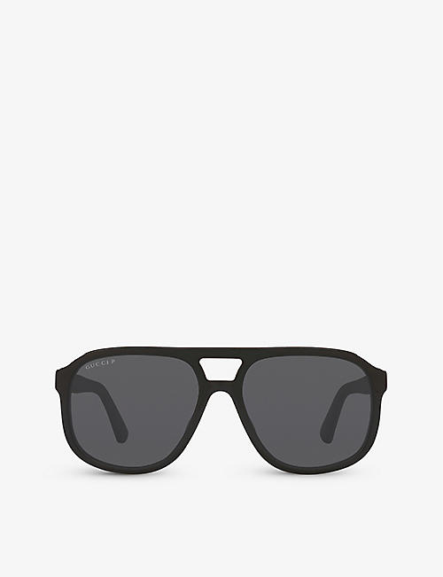 GUCCI: GG1188S aviator-frame acetate sunglasses