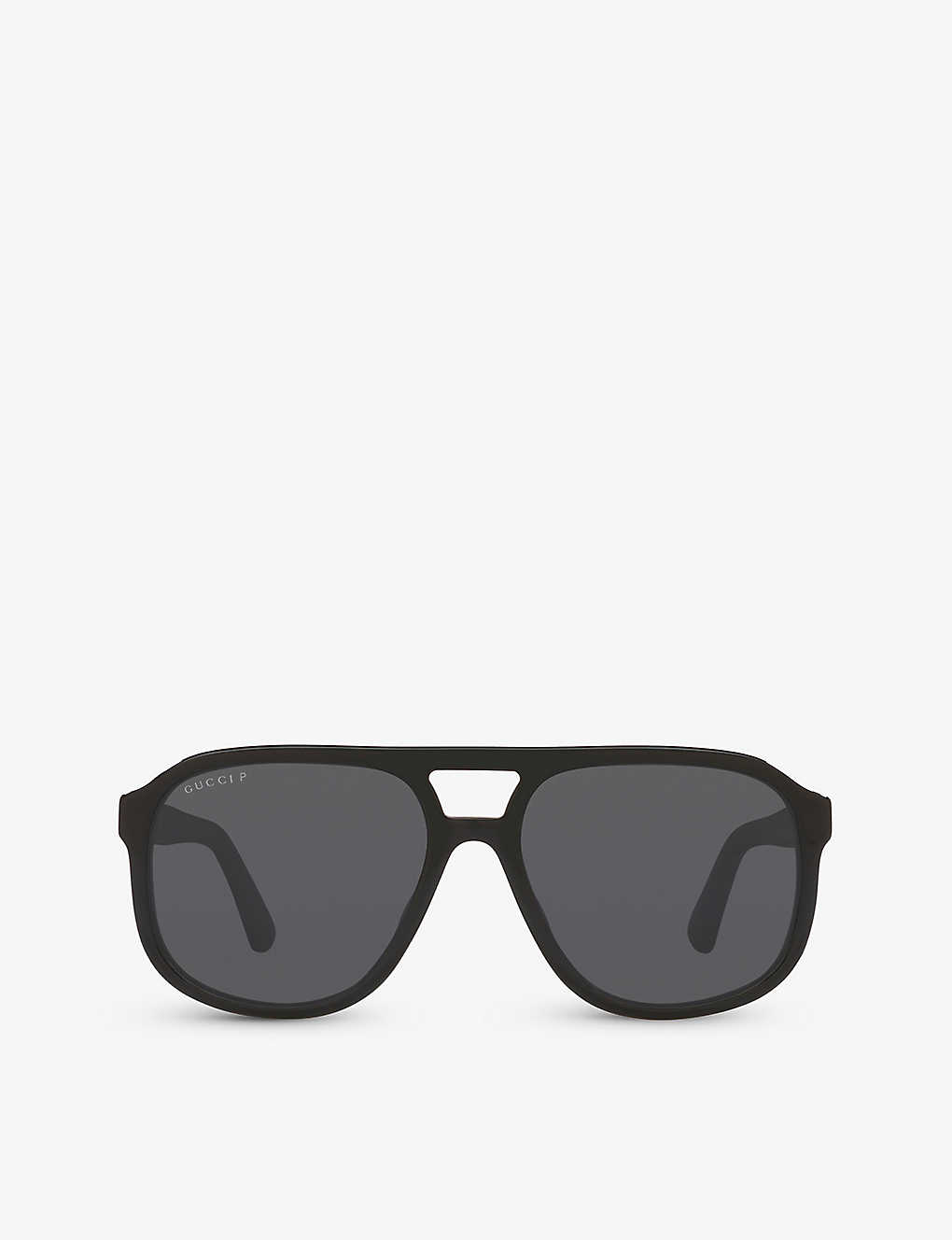 Gucci Womens Black Gg1188s Aviator-frame Acetate Sunglasses