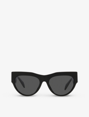Versace Womens Black Ve4440u Branded-arm Cat-eye Acetate Sunglasses