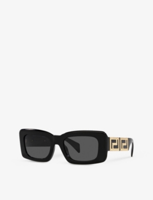 Shop Versace Women's Black Ve4444u Endless Greca-hardware Acetate Sunglasses