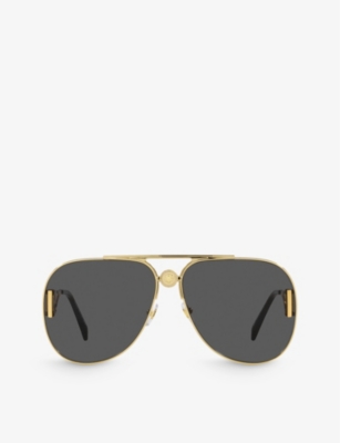 VERSACE VE2255 Solar pilot frame metal sunglasses Selfridges