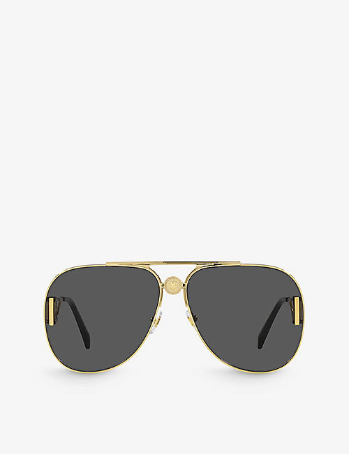 VERSACE: VE2255 Solar pilot-frame metal sunglasses